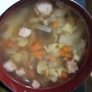 豚の角煮の煮汁で！中華スープ